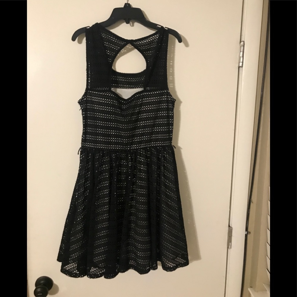 Black Flair Dress with white lining.
